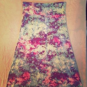 Multicolor “water color” maxi skirt